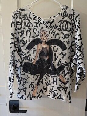 Free For Humanity Made In Italy Open Knit Dolman Sleeve Paris-inspired OS